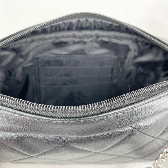 Tahari Calista Vegan Leather Satchel Black Quilted New - Picture 7 of 14